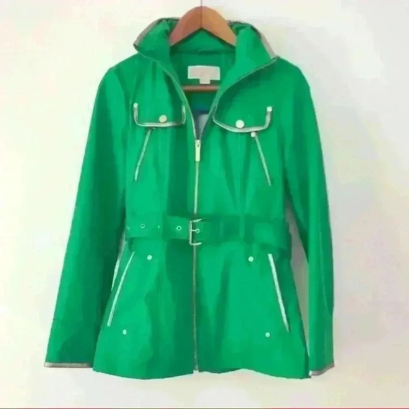 MICHAEL Michael Kors Green Belted Trench Coat - Picture 8 of 10